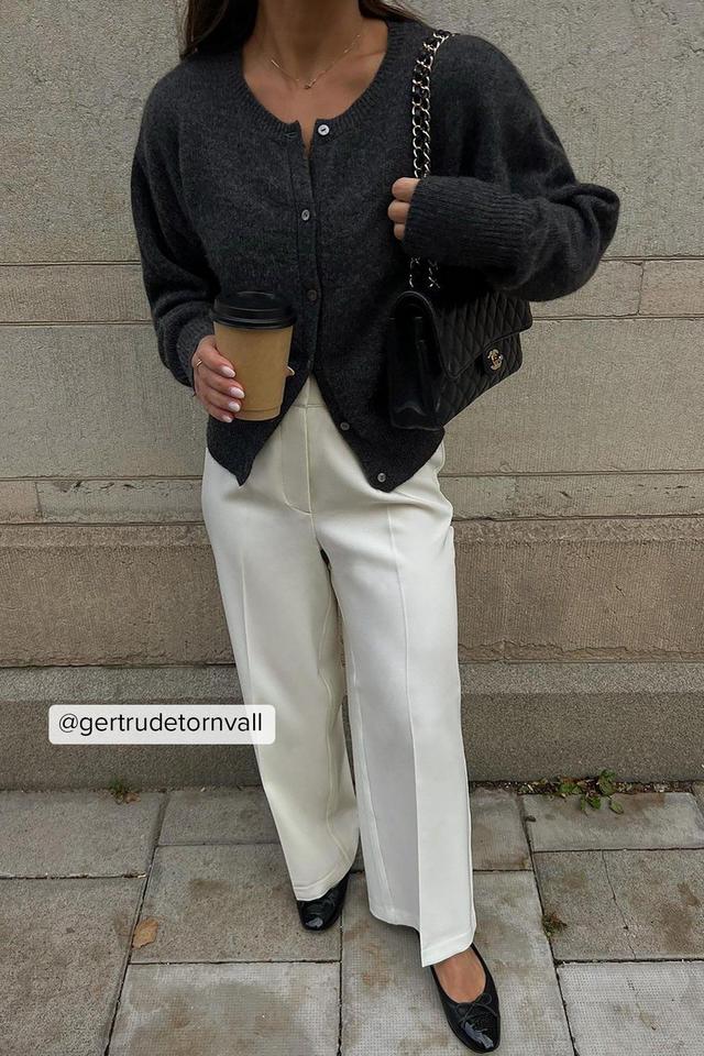 Cropped Mid Waist Straight Leg Suit Pants Product Image