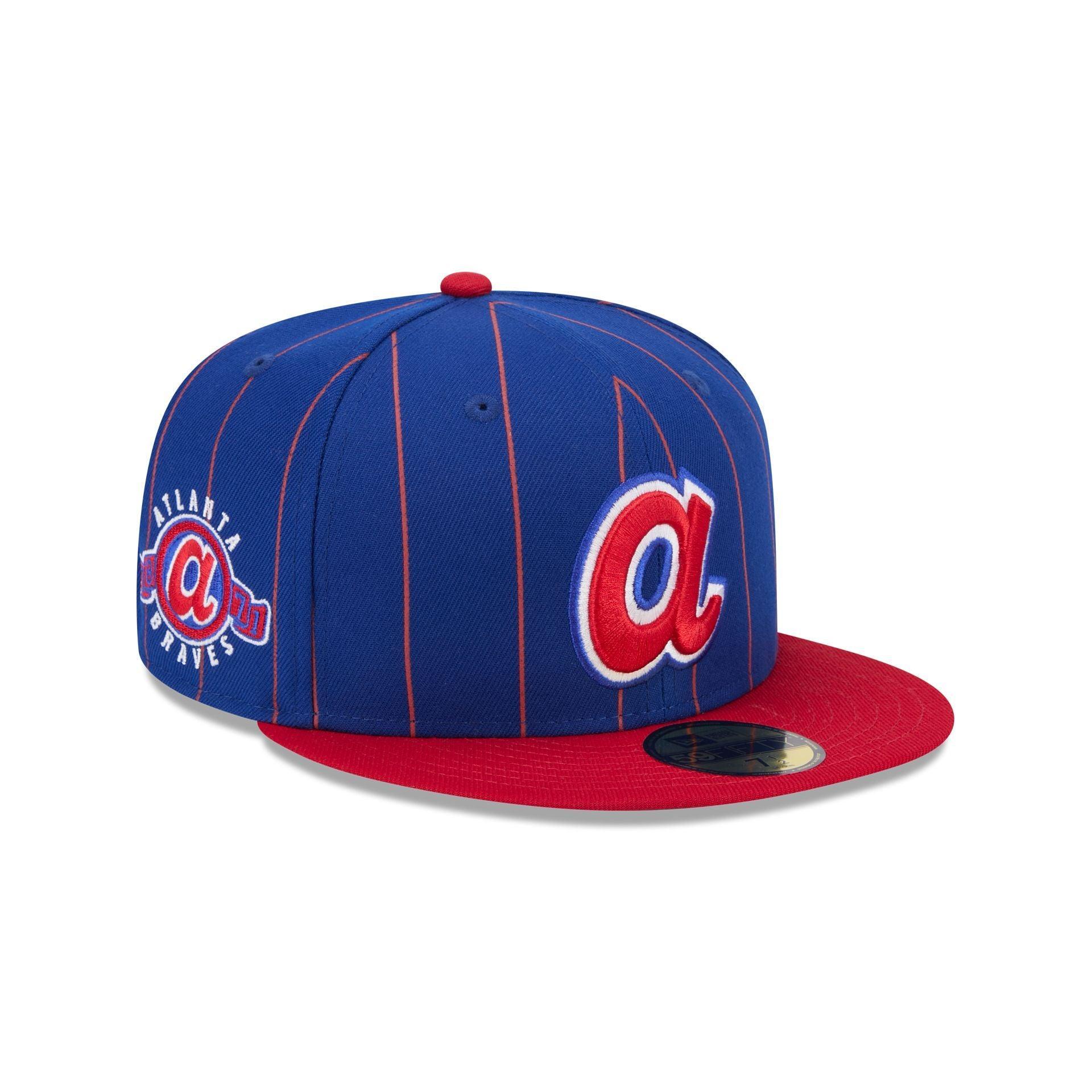 Atlanta Braves Throwback Pinstripe 59FIFTY Fitted Hat Male Product Image