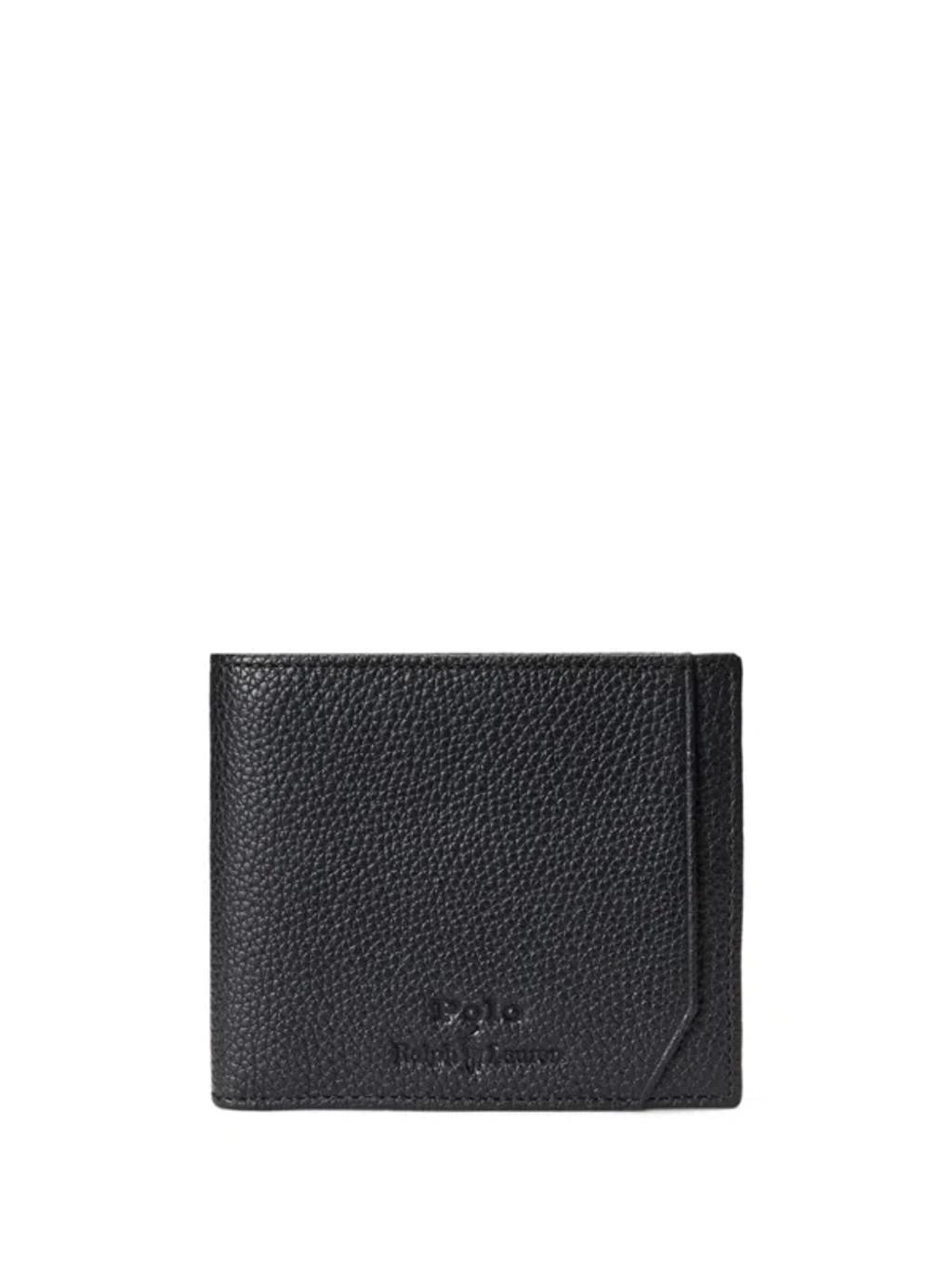 POLO RALPH LAUREN Pebbled Leather Billfold Coin Wallet Man Wallet Black Size - Cow Leather Product Image