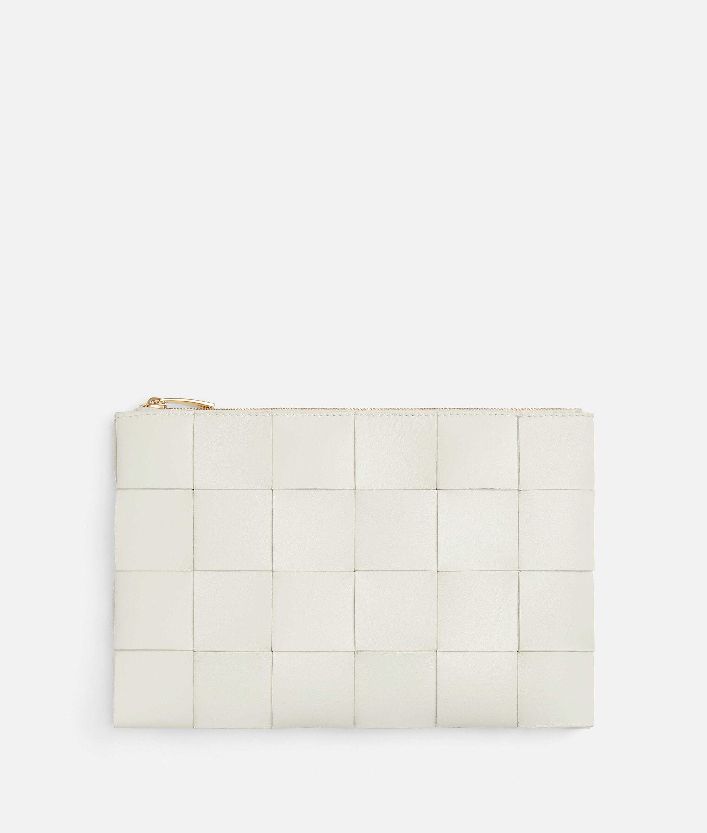 Women's Small Cassette Flat Pouch in White Product Image