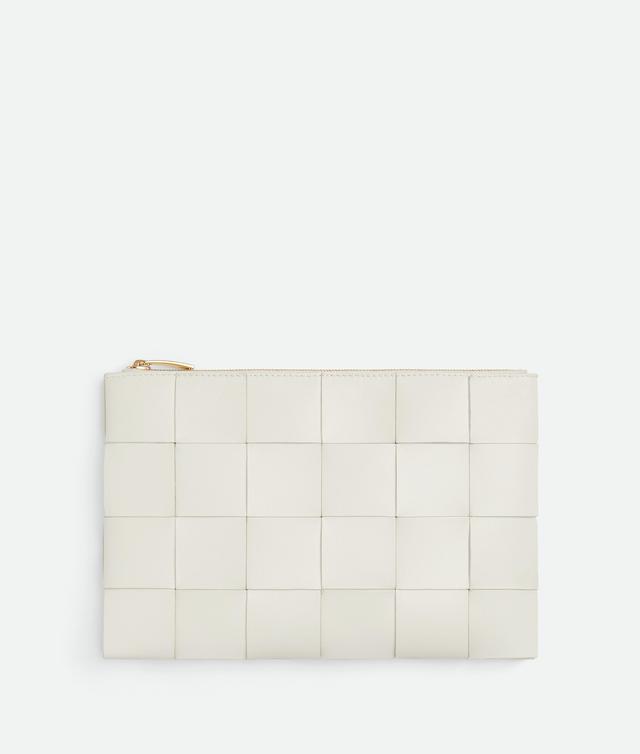 Women's Small Cassette Flat Pouch in White Product Image