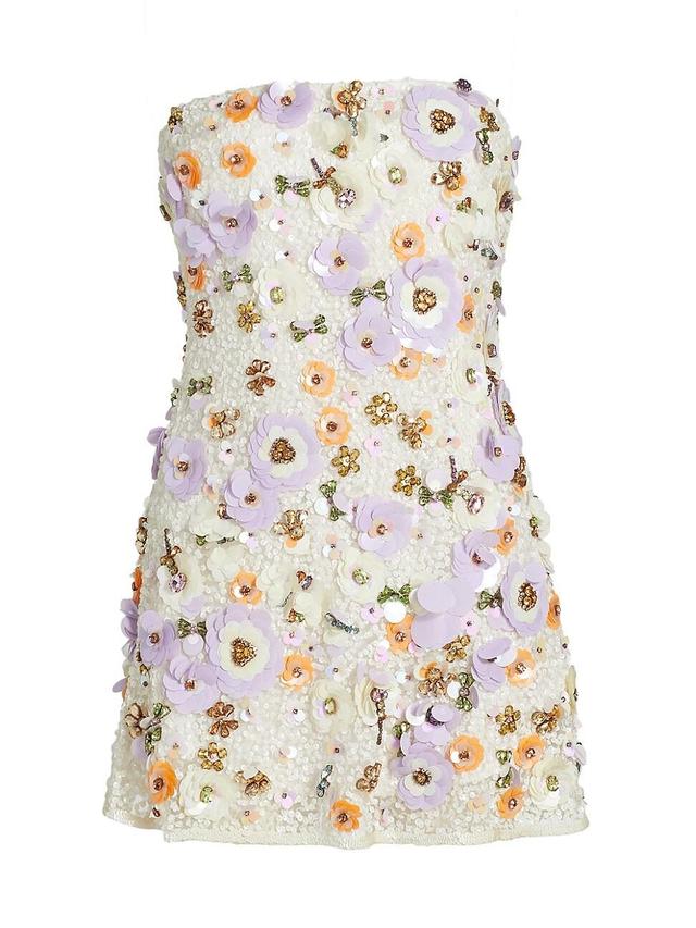 Womens Deja Floral Paillette Strapless Minidress Product Image