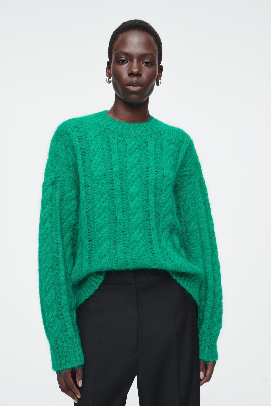 CABLE-KNIT MOHAIR JUMPER Product Image