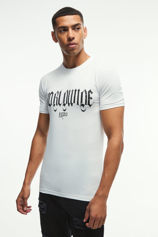 Muscle Worldwide Print T-Shirt | boohooMAN USA Product Image