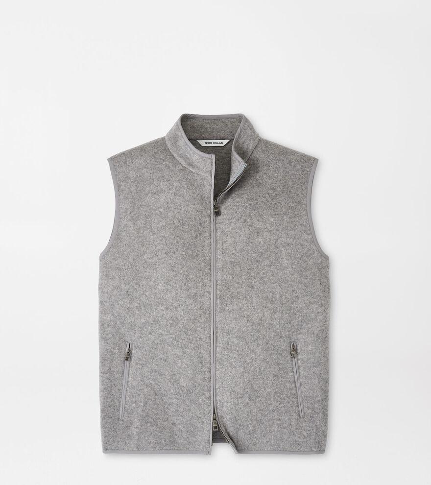 Peter Millar Mens Crown Flex Fleece Vest | Color: British Grey | Size: M Product Image