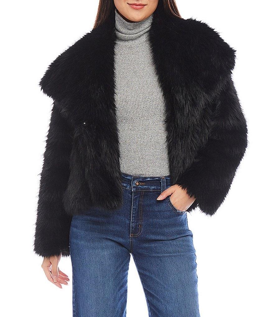 Karen Kane Faux Fur Collared Neck Long Sleeve Coat product image