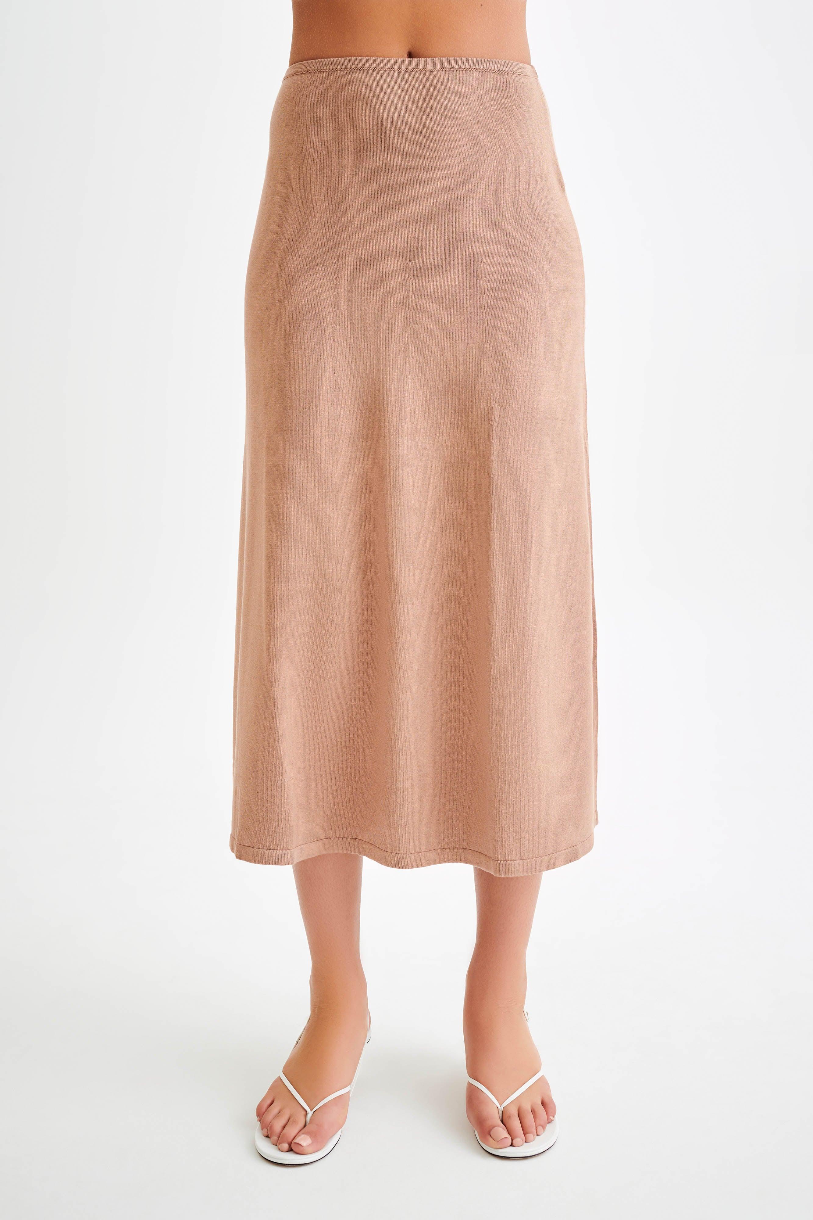 Diedre A-Line Knit Maxi Skirt - Pecan Product Image