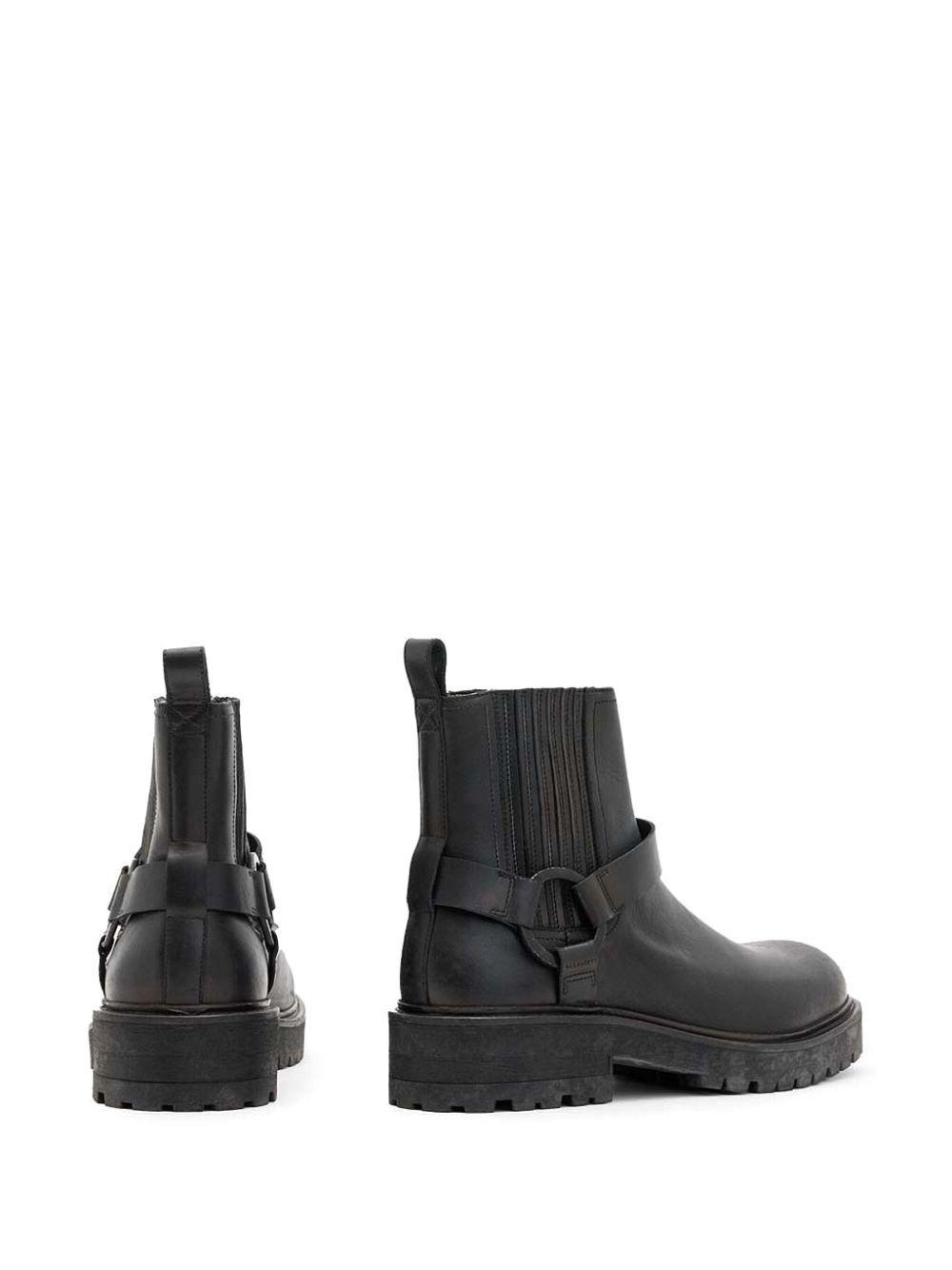 ALLSAINTS Leather Hank Biker Boots In Schwarz Product Image