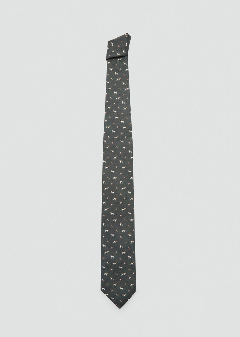 MANGO MAN - 100% mulberry silk printed tie - One size - Men Product Image