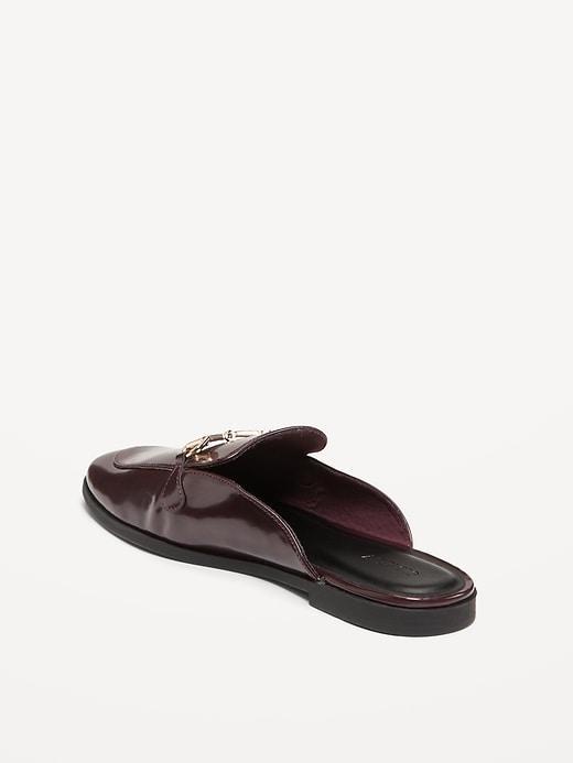 Faux-Leather Loafer Mule Shoes Product Image