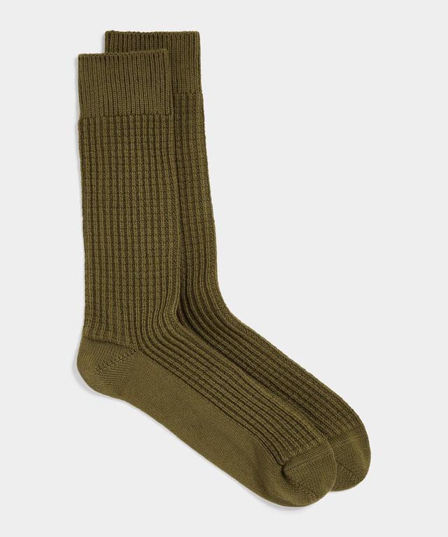 Cotton Waffle Sock in Garden Green Product Image