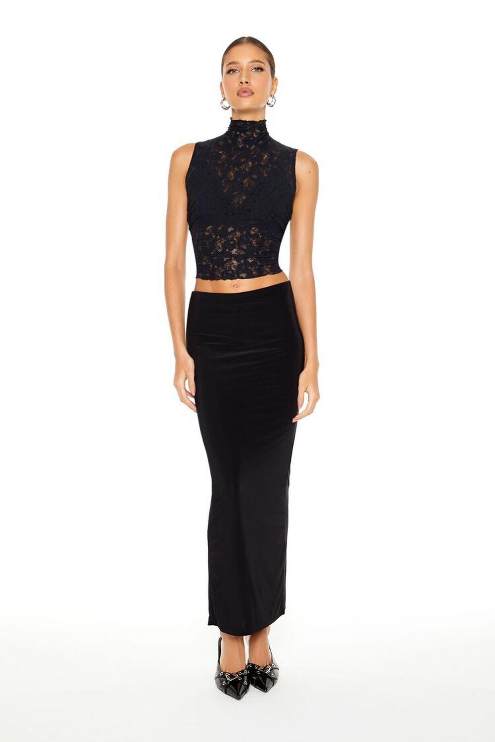 Fitted Split-Hem Maxi Skirt | Forever 21 Product Image