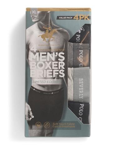 4pk Boxer Briefs for Men | Polyester/Spandex/Cotton Product Image