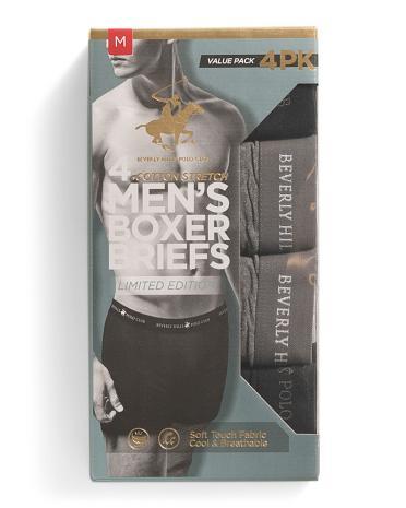 4pk Boxer Briefs for Men | Spandex/Cotton Product Image