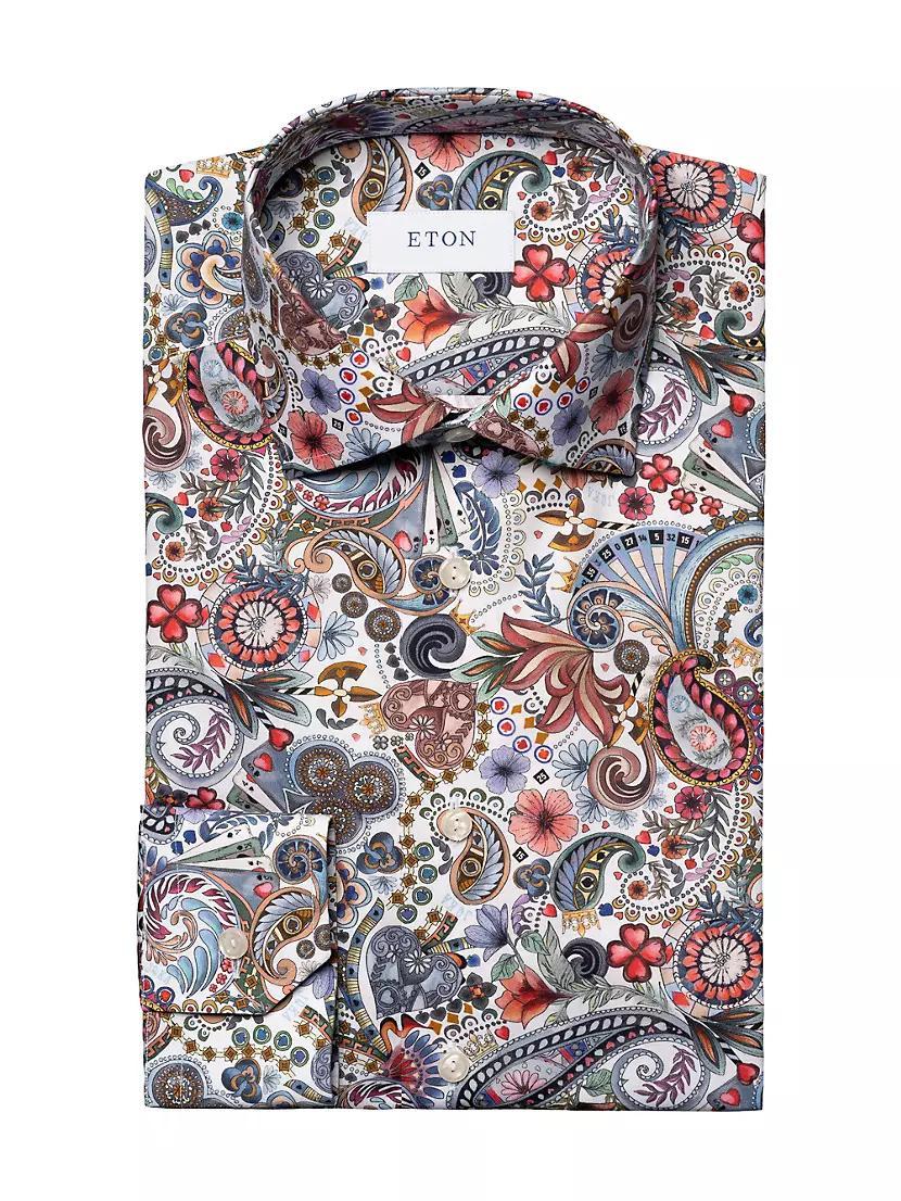 Paisley Cotton Button-Front Shirt Product Image