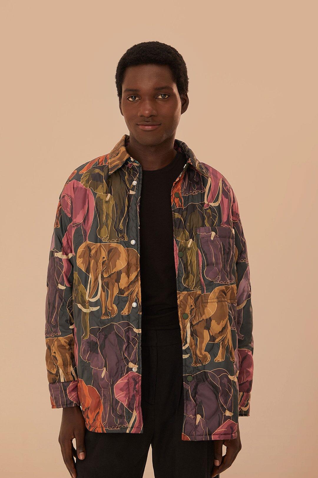 Elephants Reversible Puffer Shirt Product Image