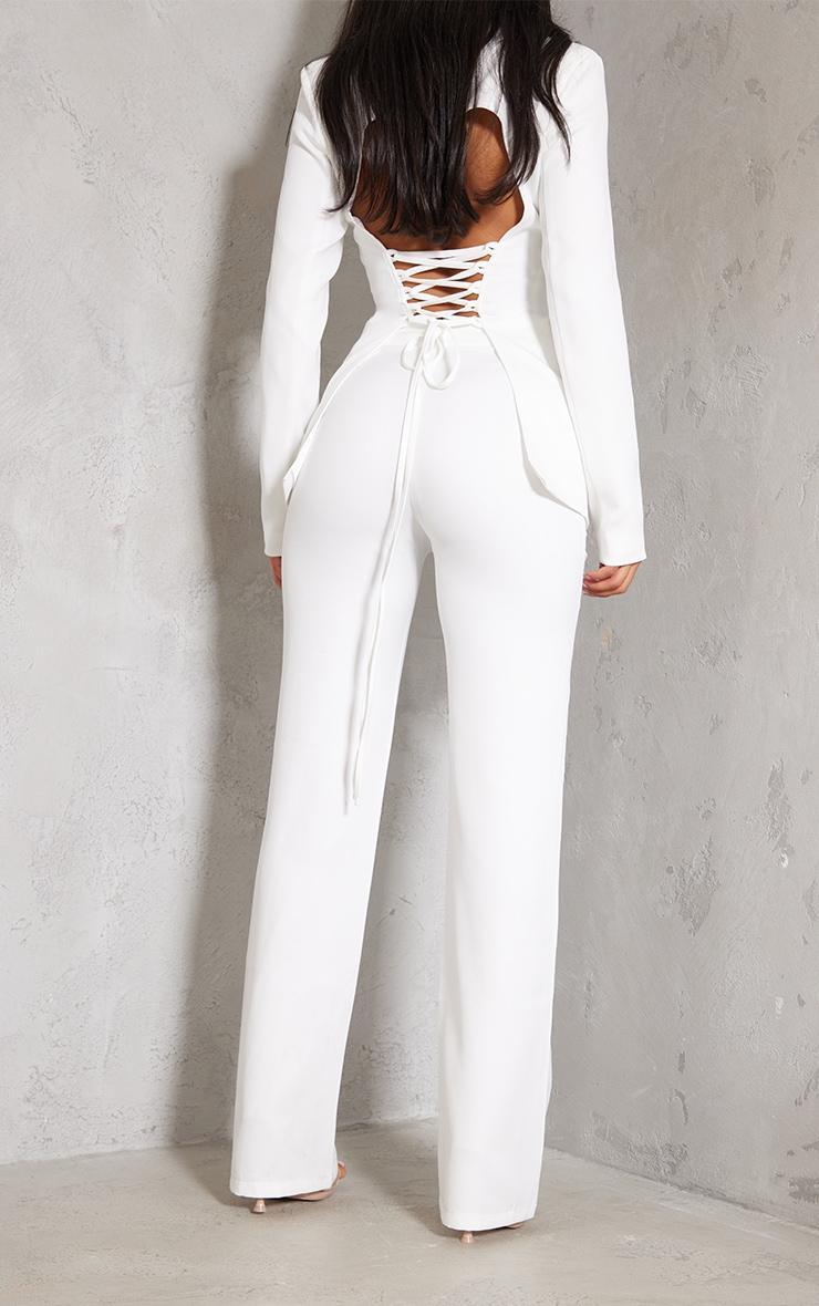 White Wide Leg High Waist Pants Product Image