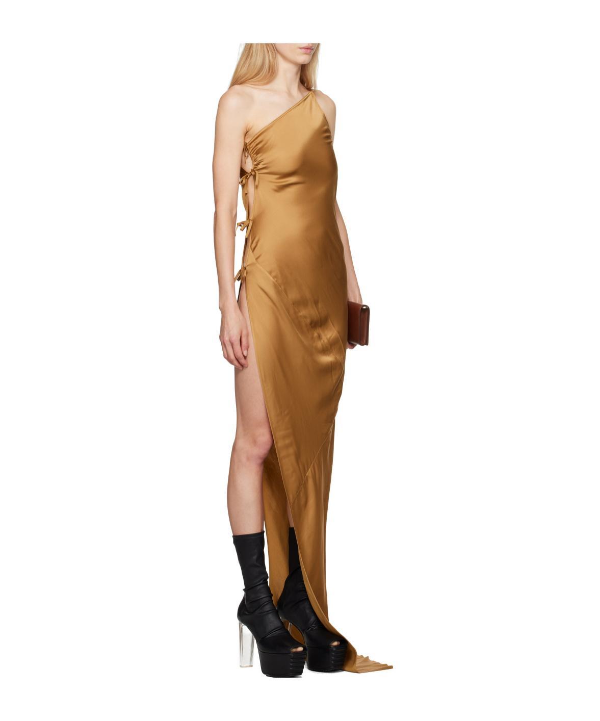 RICK OWENS Taco Satin Gown In Brown Product Image