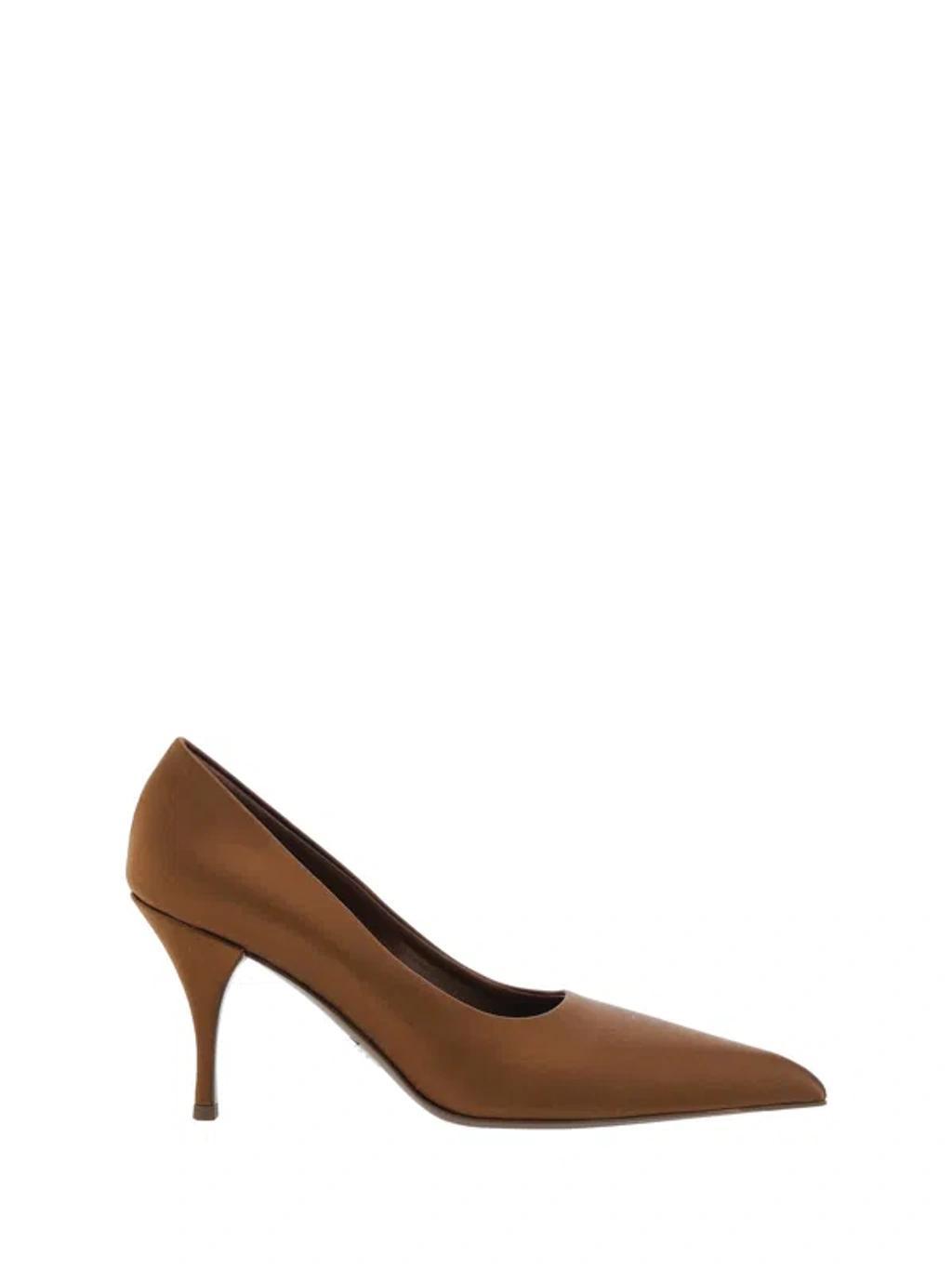 Satin Pumps In Brown Product Image