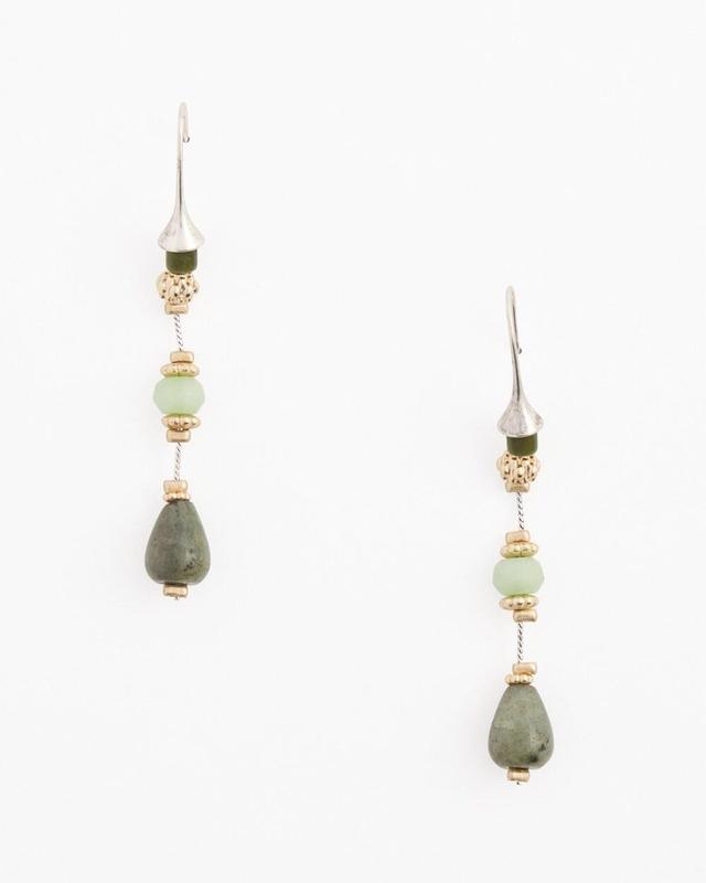 No Droop Natural Stone Earrings   Chico's - Green - Women Product Image