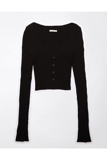 AE Cropped Button-Up Cardigan Women's Product Image