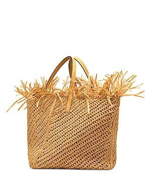 Womens Crochet Raffia Square Tote Product Image