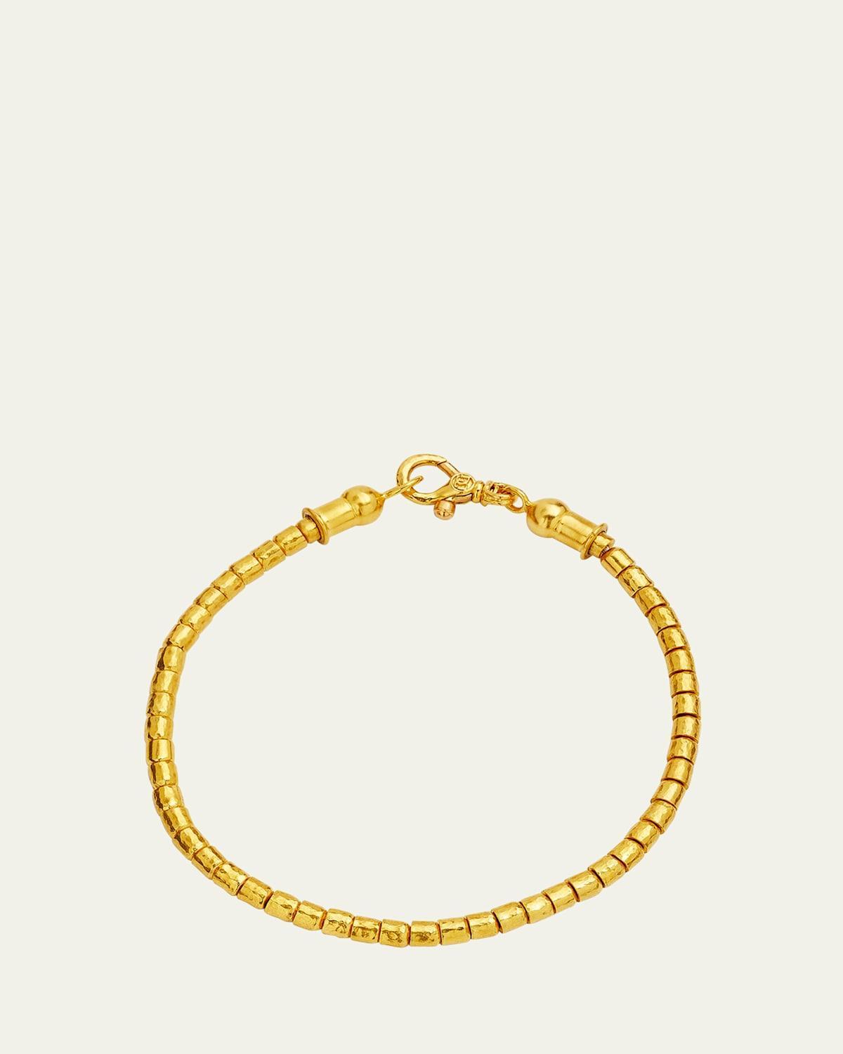 Mens All Around 24K Yellow Gold Beaded Bracelet Product Image