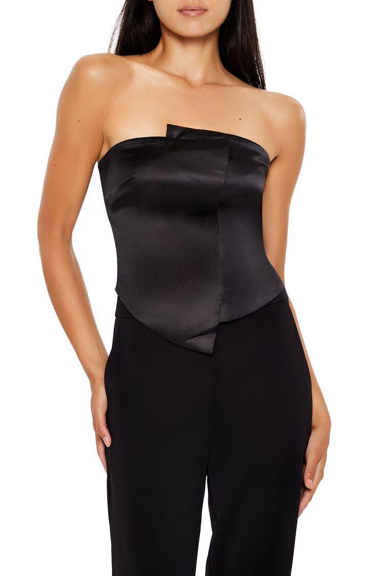 Asymmetrical Satin Crop Top | Forever 21 Product Image