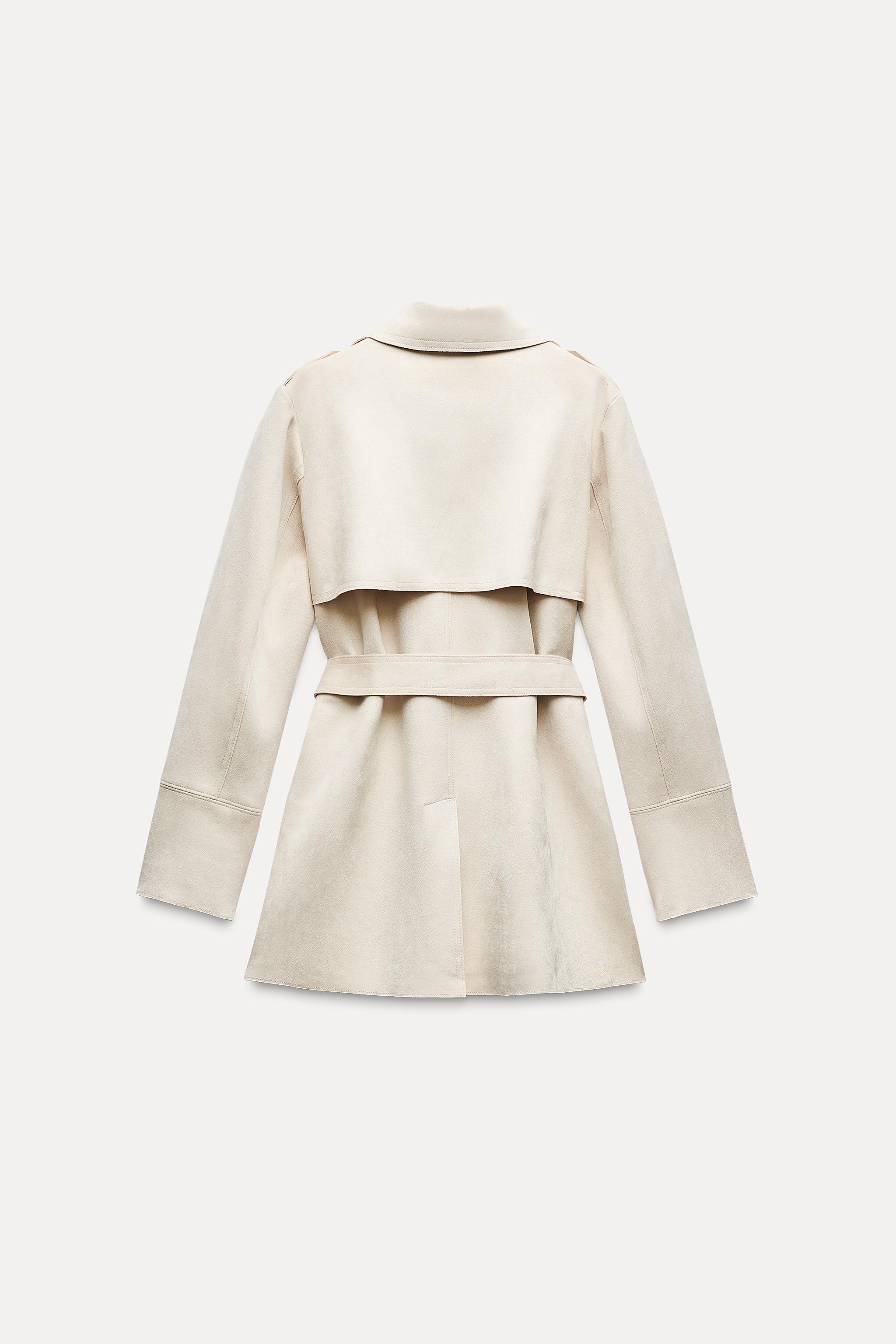 FAUX SUEDE TRENCH COAT Product Image