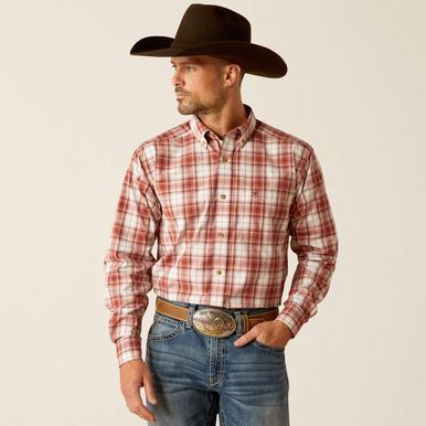 Ariat® Men's L/S Red Plaid Pro Series Sonny Classic Fit Button Shirt Product Image