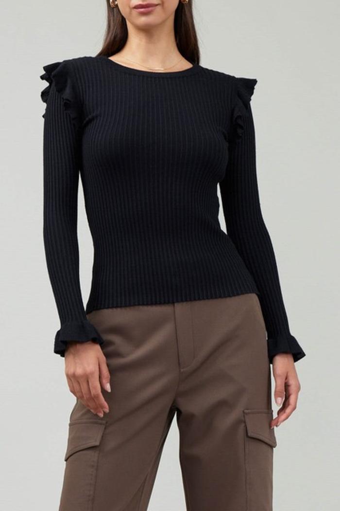 Ribbed Long Sleeve Sweater Product Image