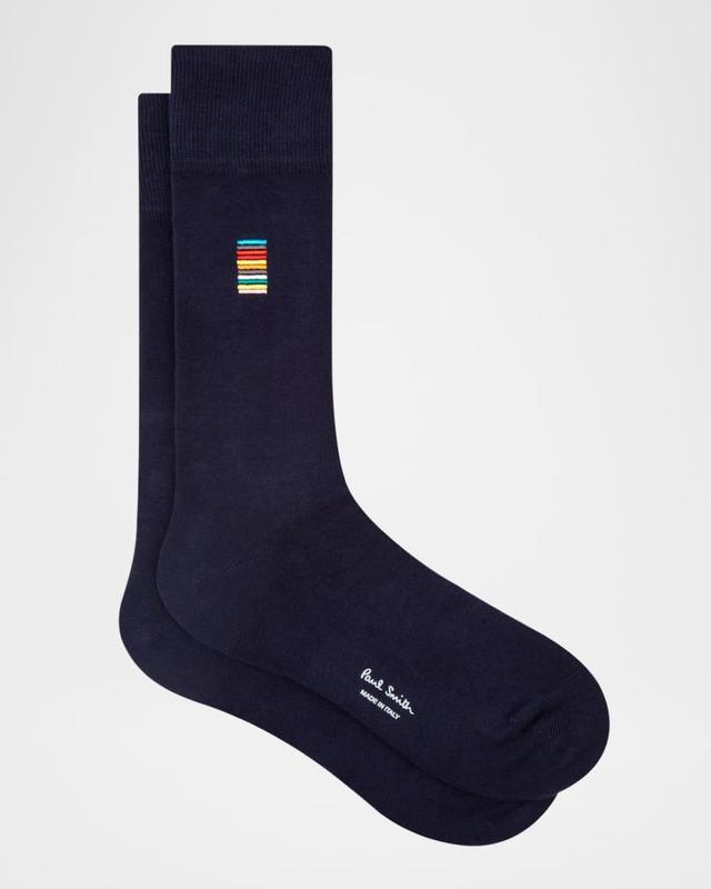 Men's Alfie Embroidered Signature Stripe Crew Socks Product Image