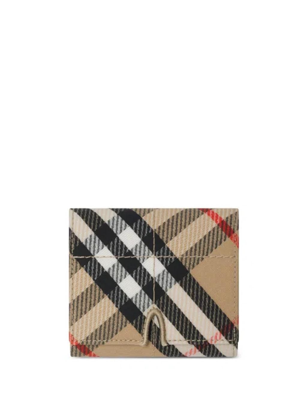 BURBERRY Vintage Check-print Snip Wallet In Beige Product Image