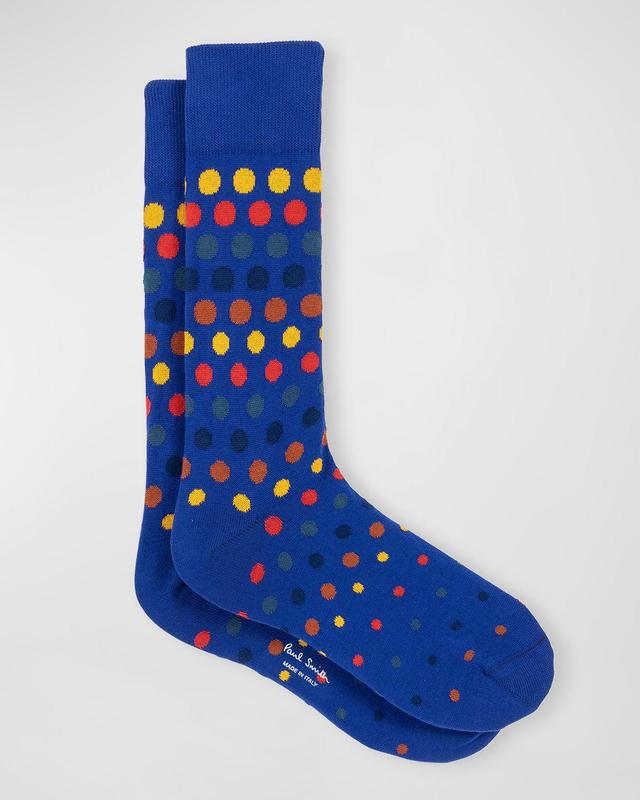 Mens English Spot Polka Dot Crew Socks Product Image