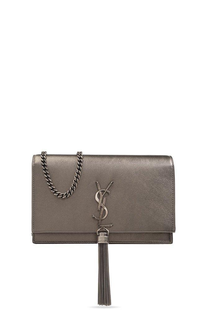 SAINT LAURENT Kate Chain Wallet In Grey Product Image