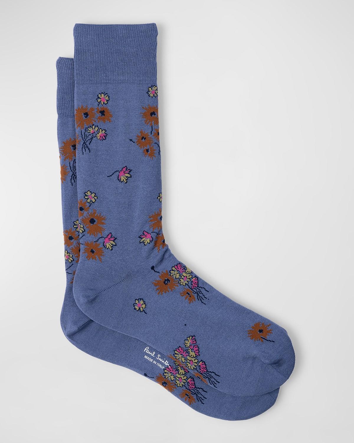 Mens Narcissus Floral Crew Socks Product Image