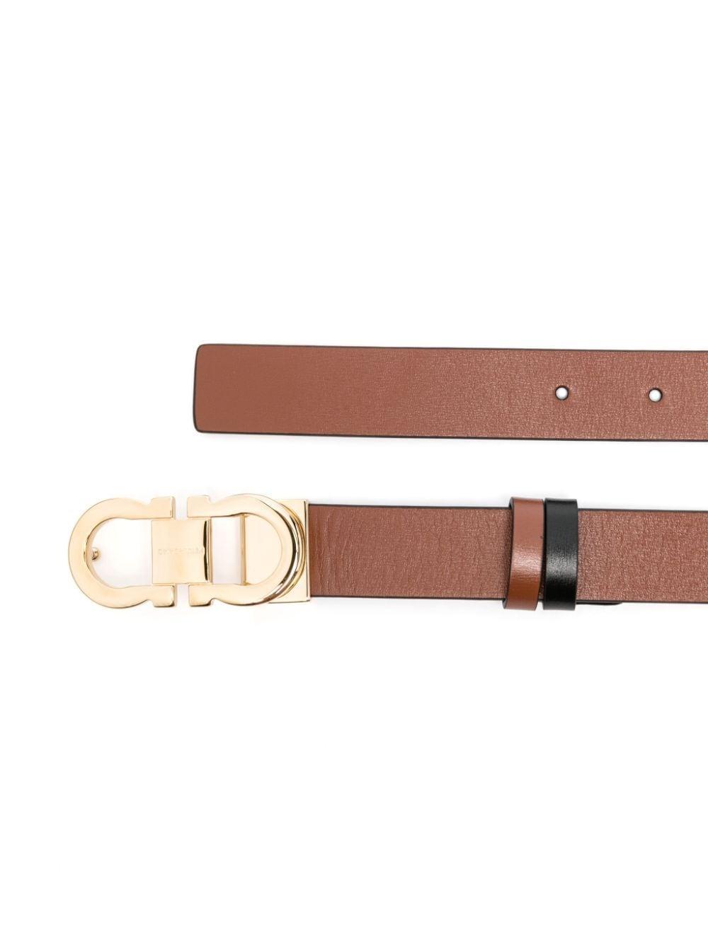 Brown Gancini Leather Belt Product Image