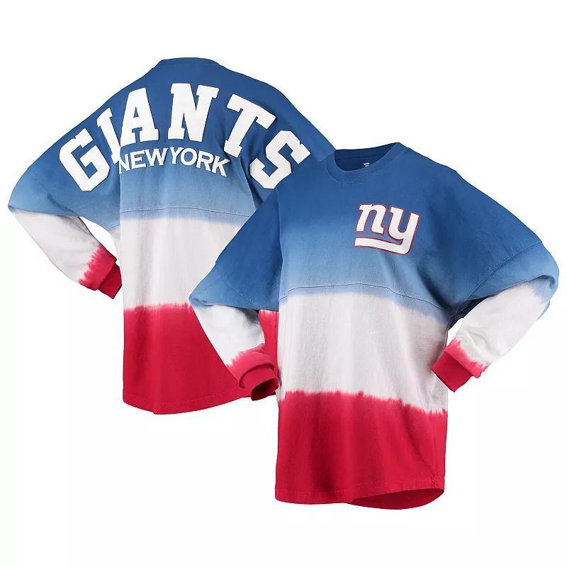 Womens Fanatics Branded Royal/Red New York Giants Ombre Long Sleeve T-Shirt Product Image