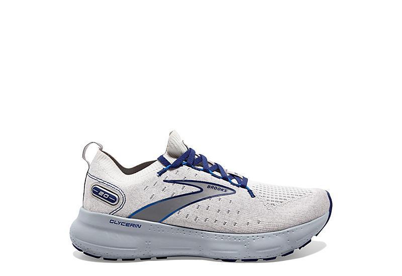 Brooks Mens Glycerin Stealthfit 20 - Shoes Oyster/Alloy/Blue Product Image