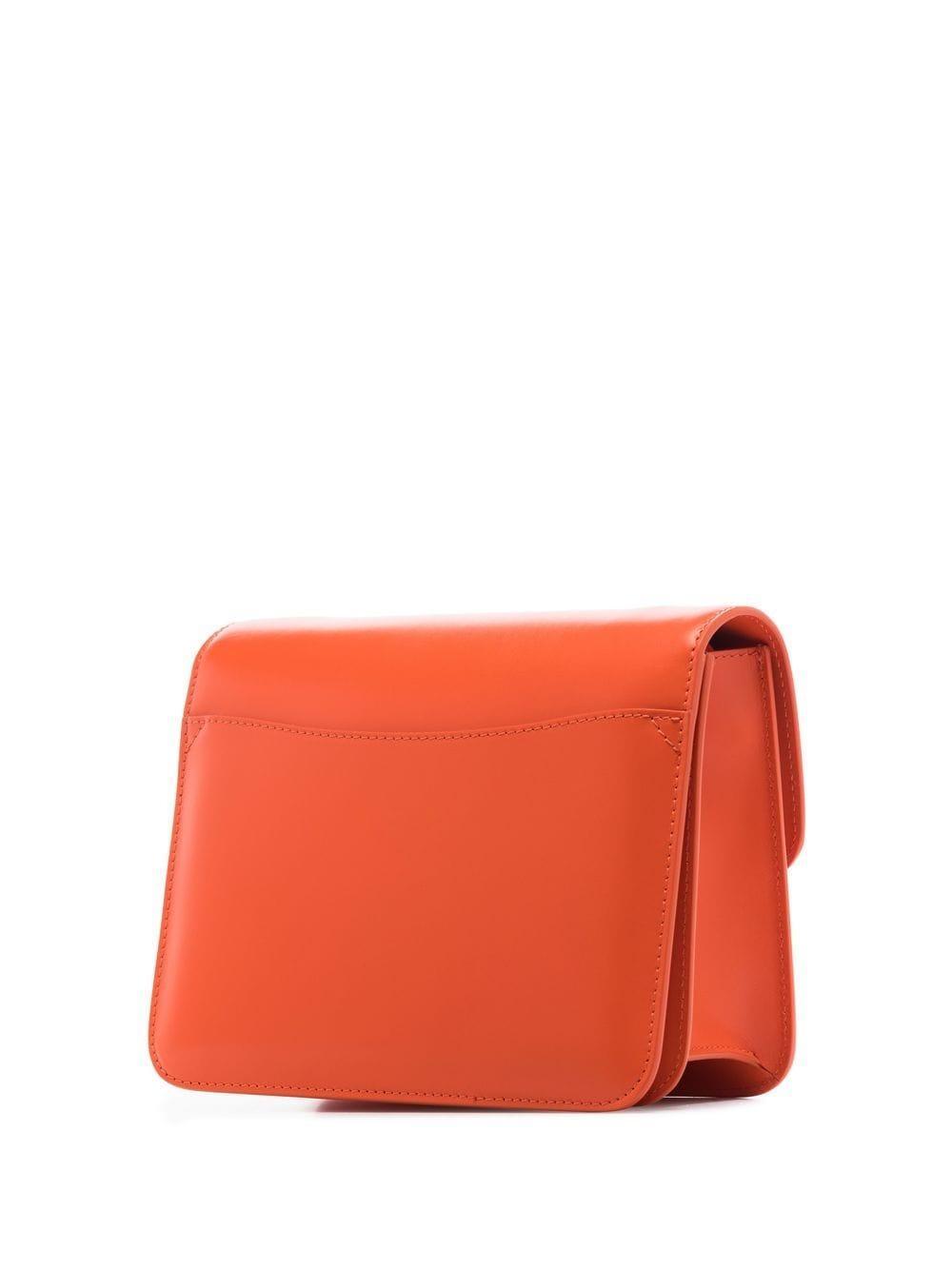 Kattie Crossbody Bag In Calf Leather With Braided Detail In Orange Product Image