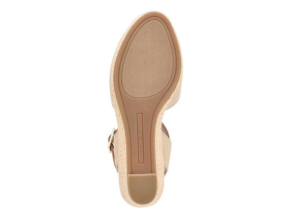 Tommy Hilfiger Womens Nilsa Classic Close Toe Wedge Sandal - Light Natural - Textile Product Image