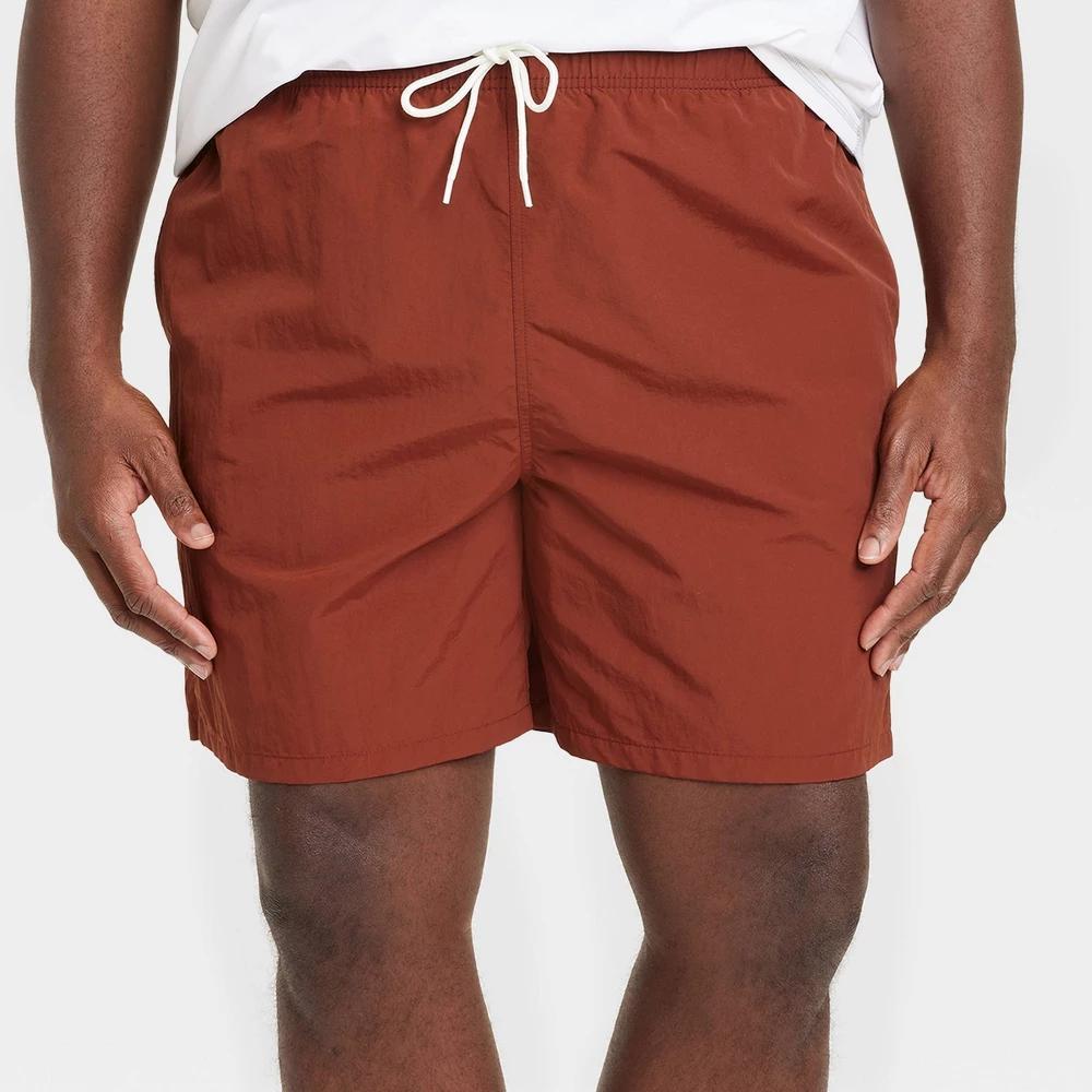 Mens Big & Tall 7 Swim Shorts - Goodfellow & Co Brown 3XL Product Image