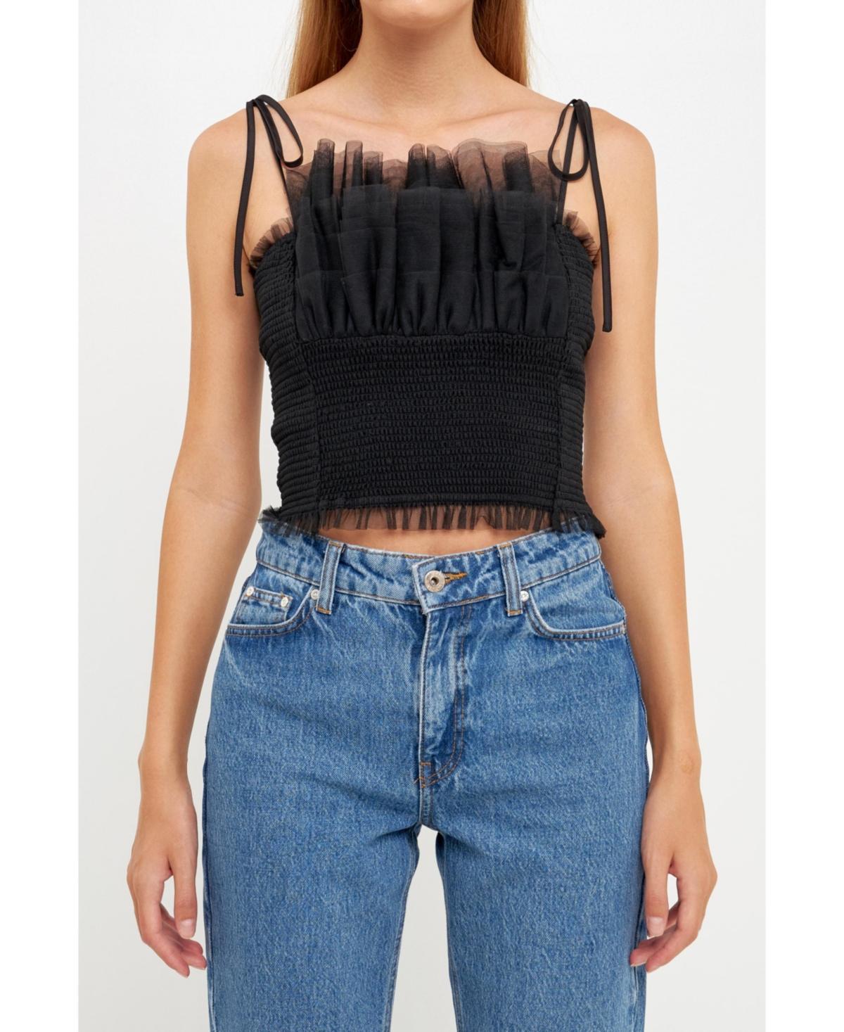 Endless Rose Tulle Crop Tank Top Product Image