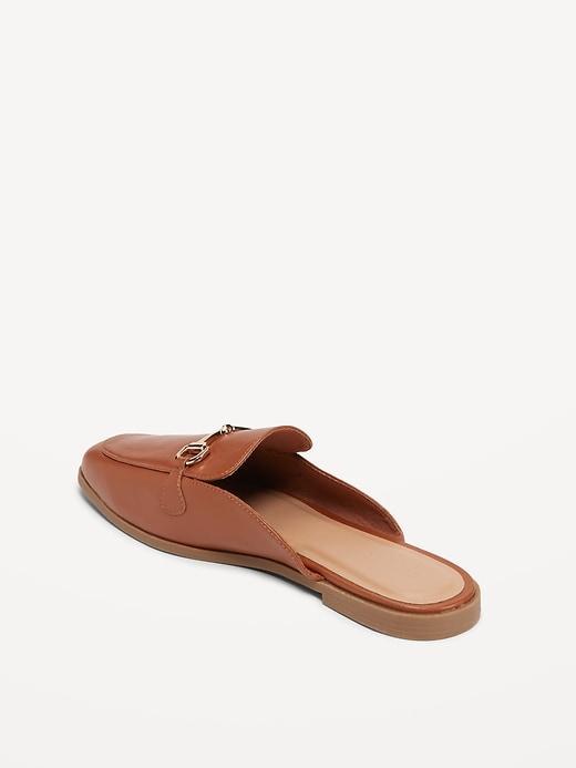 Faux-Leather Loafer Mule Shoes Product Image