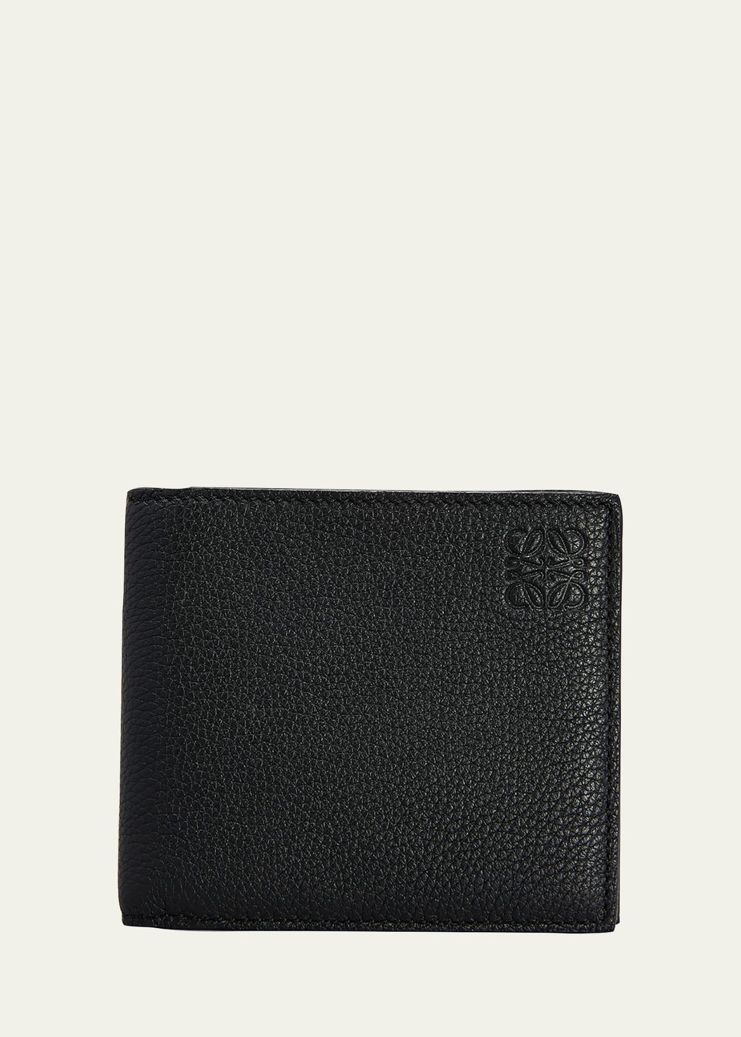 Mens Debossed Anagram Leather Bifold Wallet Product Image