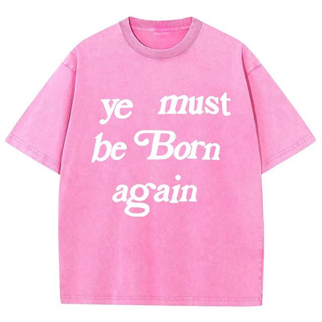 Sopula Vintage Men's Ye Must Be Born Again Graphic Acid Washed T-Shirt Product Image