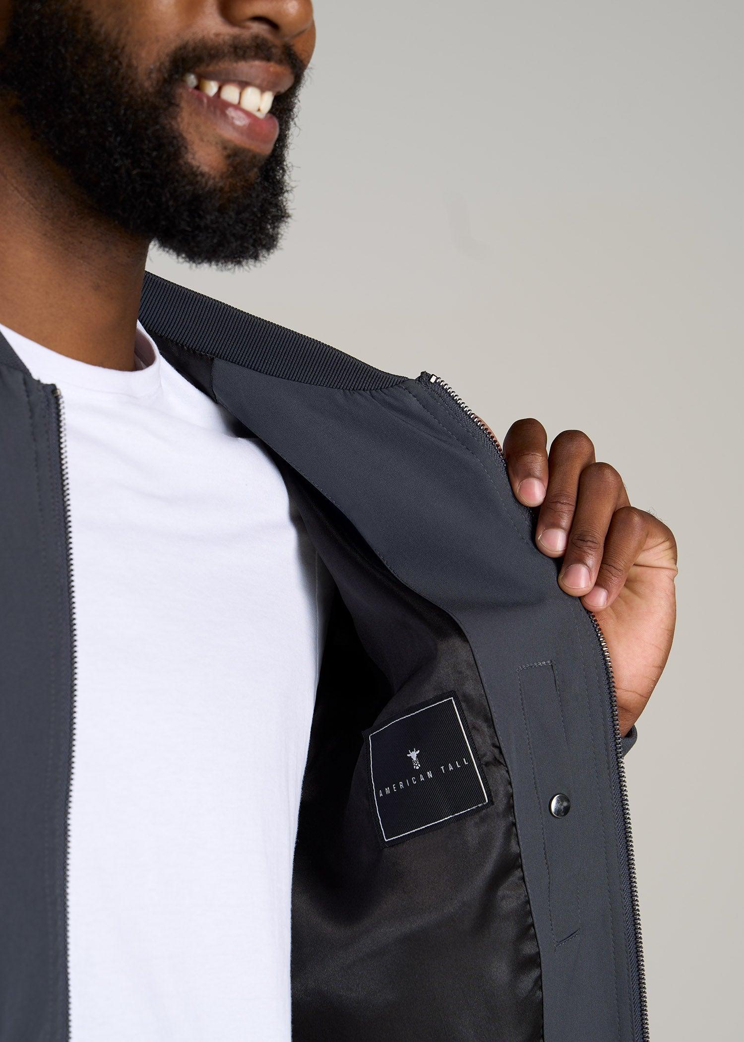 Bomber Jacket for Tall Men in Deep Slate Product Image