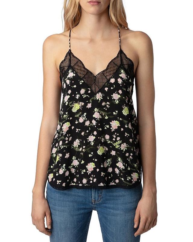 Womens Cristy Soft Crinkle Roses Camisole Product Image