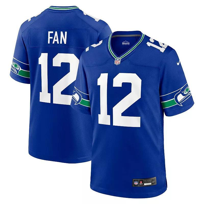 Mens Nike 12th Fan Royal Seattle Seahawks Throwback Player Game Jersey - Royal Product Image