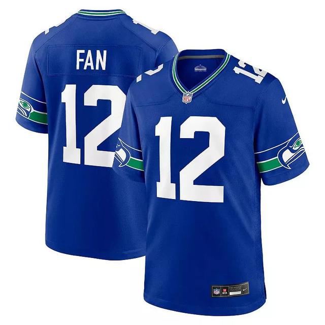 Mens Nike 12s Royal Seattle Seahawks Throwback Player Game Jersey Product Image